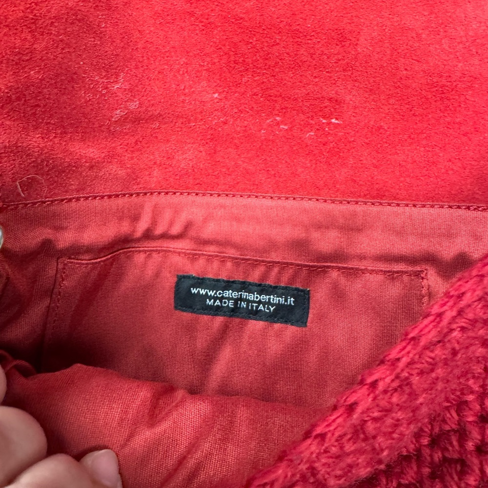 Catarina Bertini Crochet Chain-Handle Crossbody Bag in Red - Picture 5 of 8